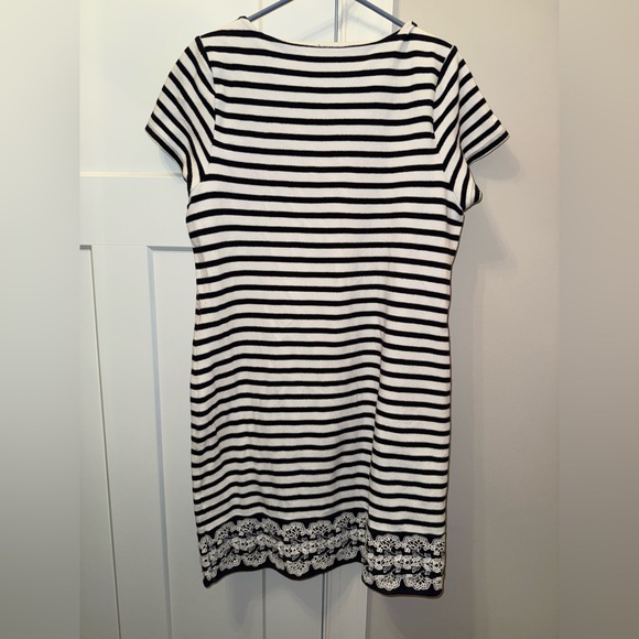 Talbots Striped Mini Dress with Lace Hem - Picture 2 of 4